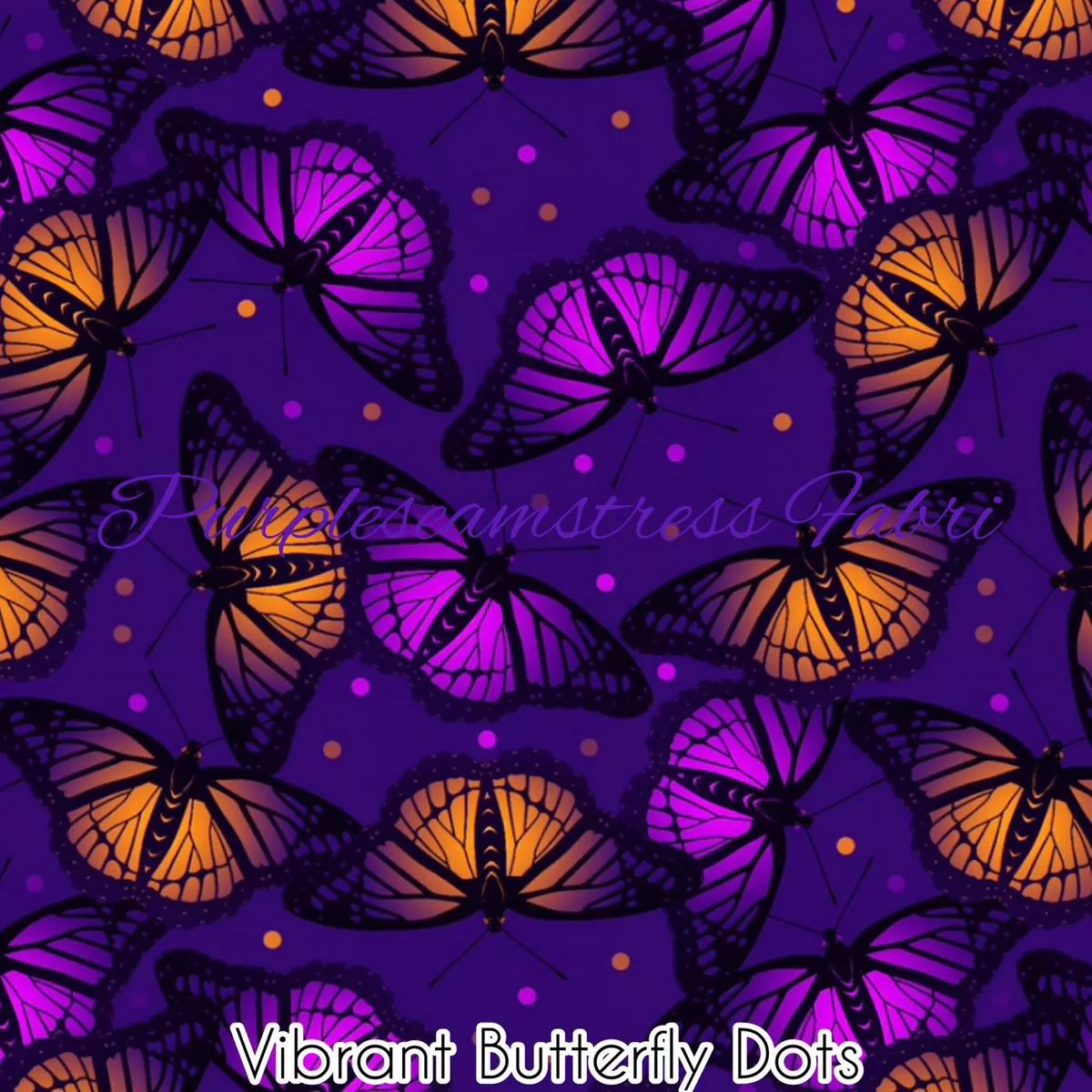Vibrant Butterfly DotsFabric