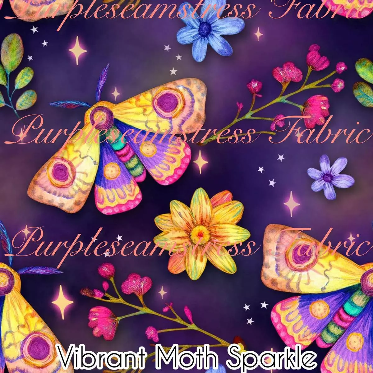 Vibrant Moth SparkleFabric