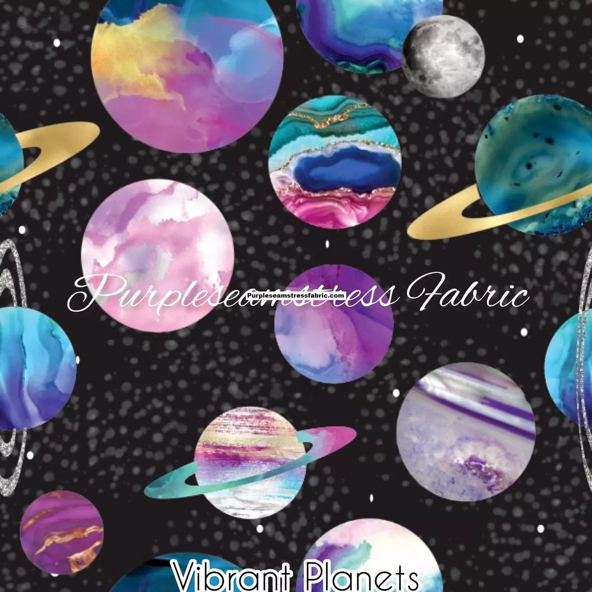Vibrant PlanetsFabric