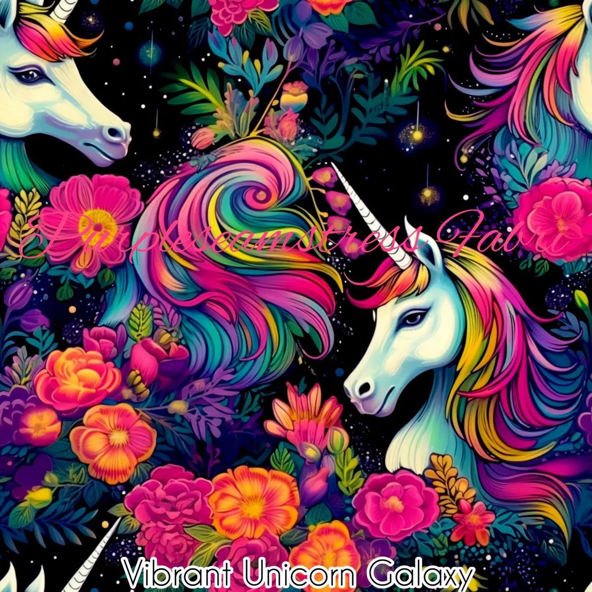 Vibrant Unicorn GalaxyFabric