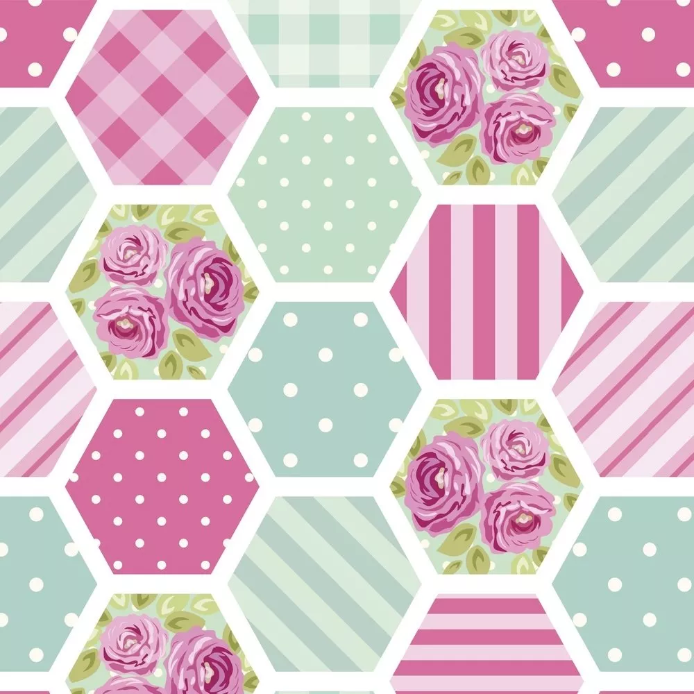 Vintage Shabby Chic Patchwork Fabric – Blue