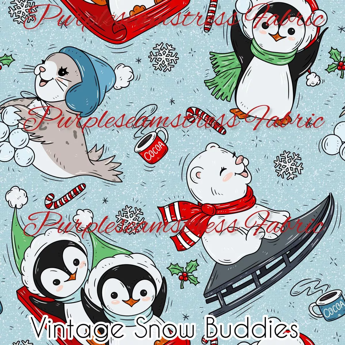 Vintage Snow BuddiesFabric