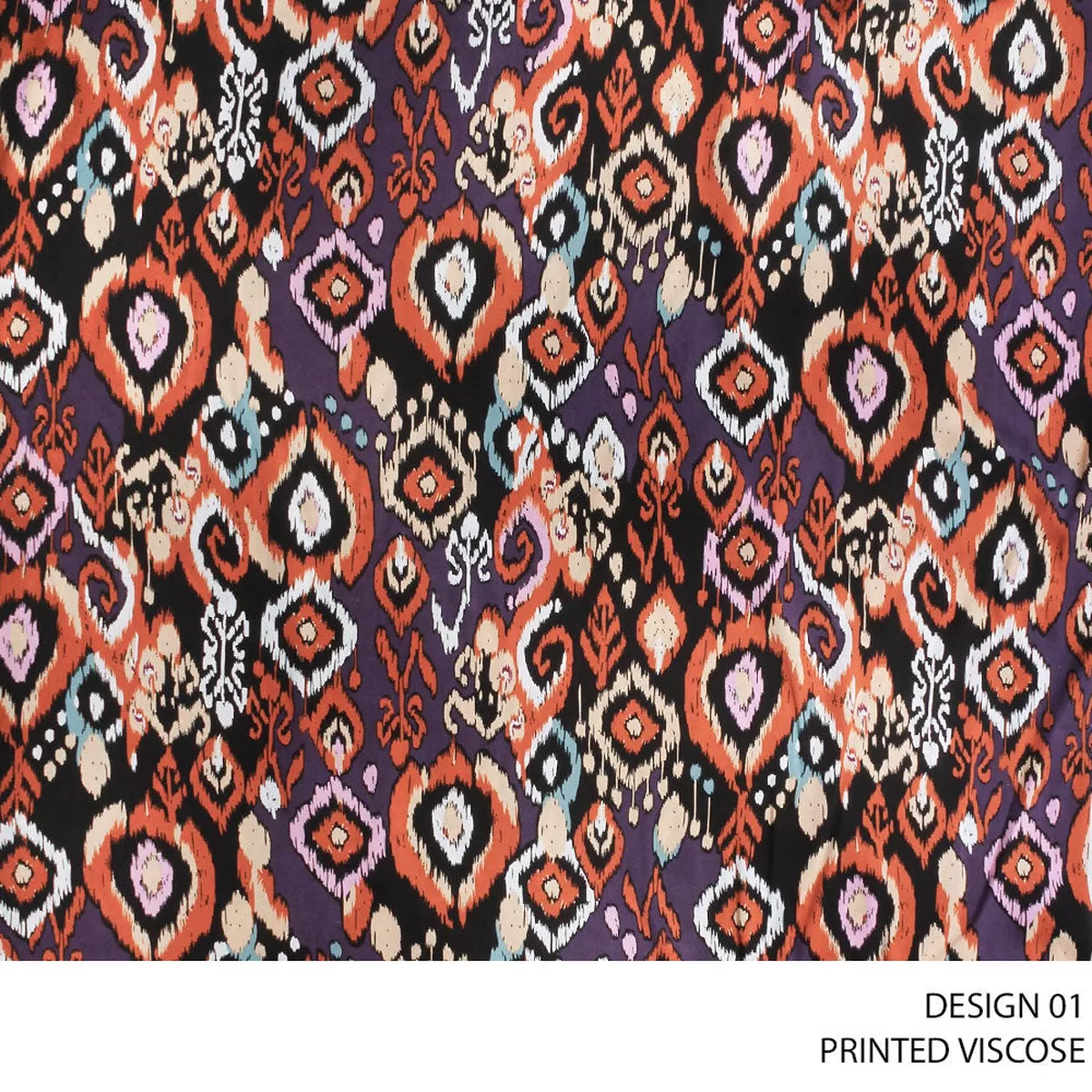 VISCOSE PRINTED FABRIC 140CM RUST ROLL ROLL 002