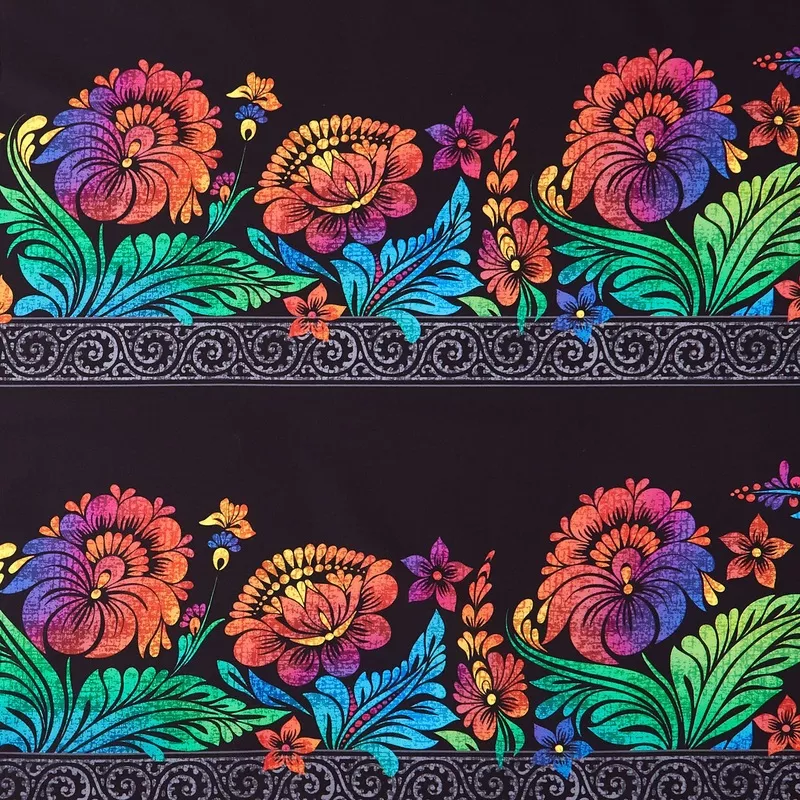 Vivid – Floral Border Multi Yardage