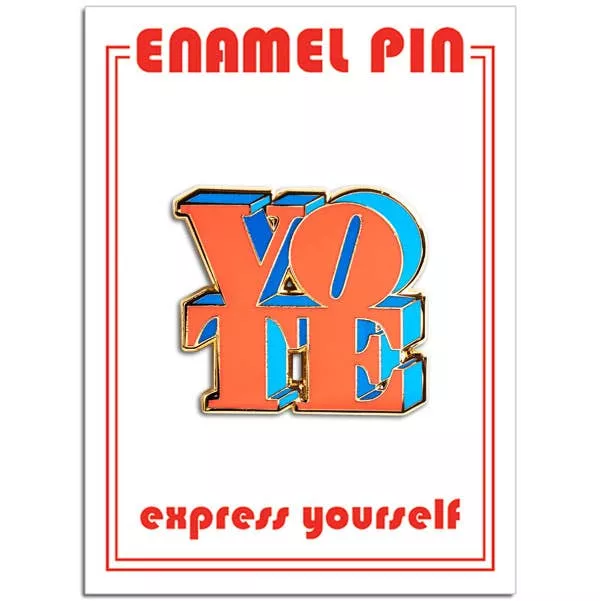 Vote Black & White Pin