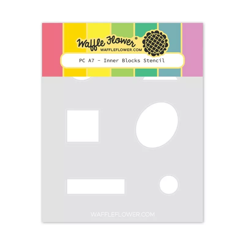 Waffle Flower Postage Collage A7 Inner Blocks Stencil 422435