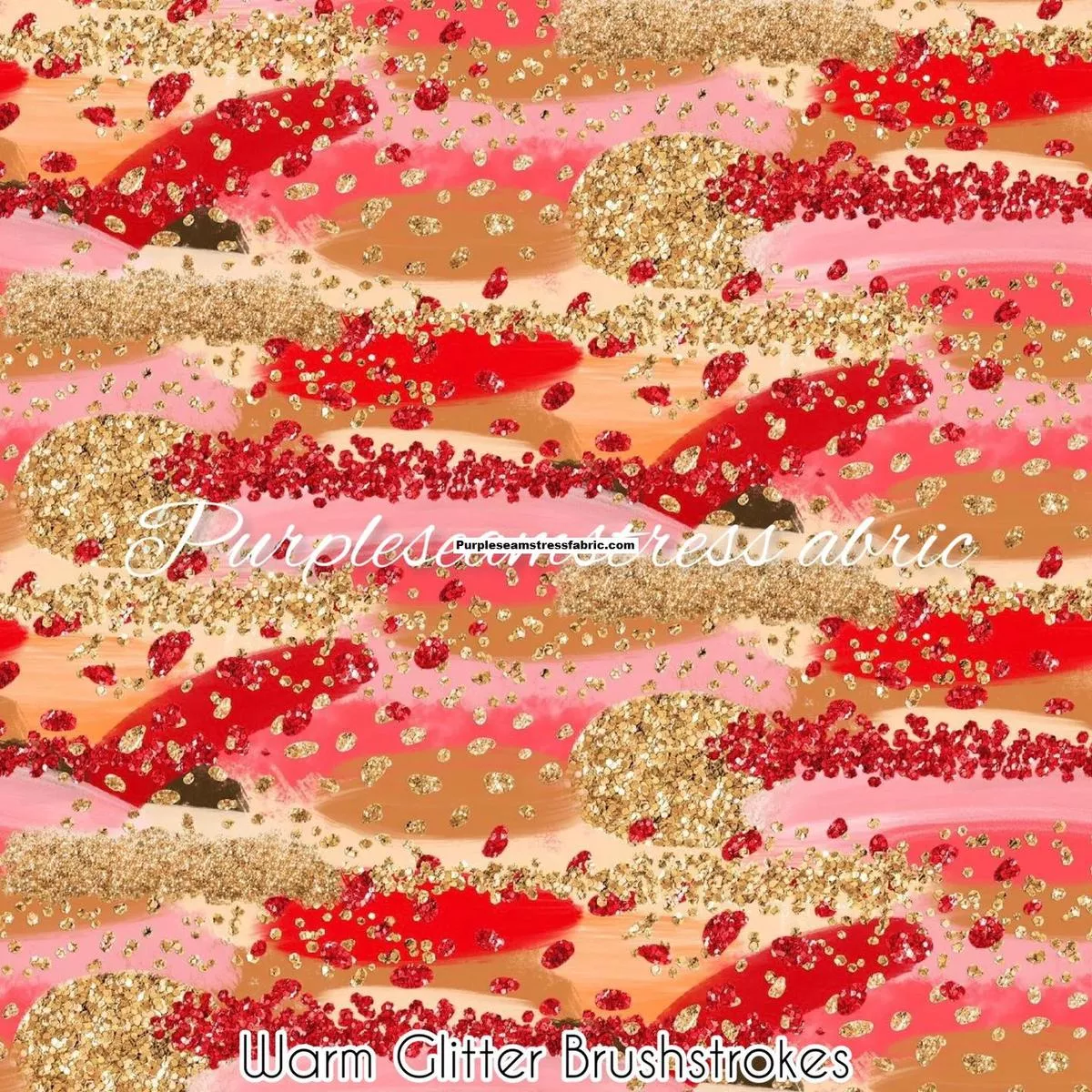 Warm Glitter BrushstrokesFabric