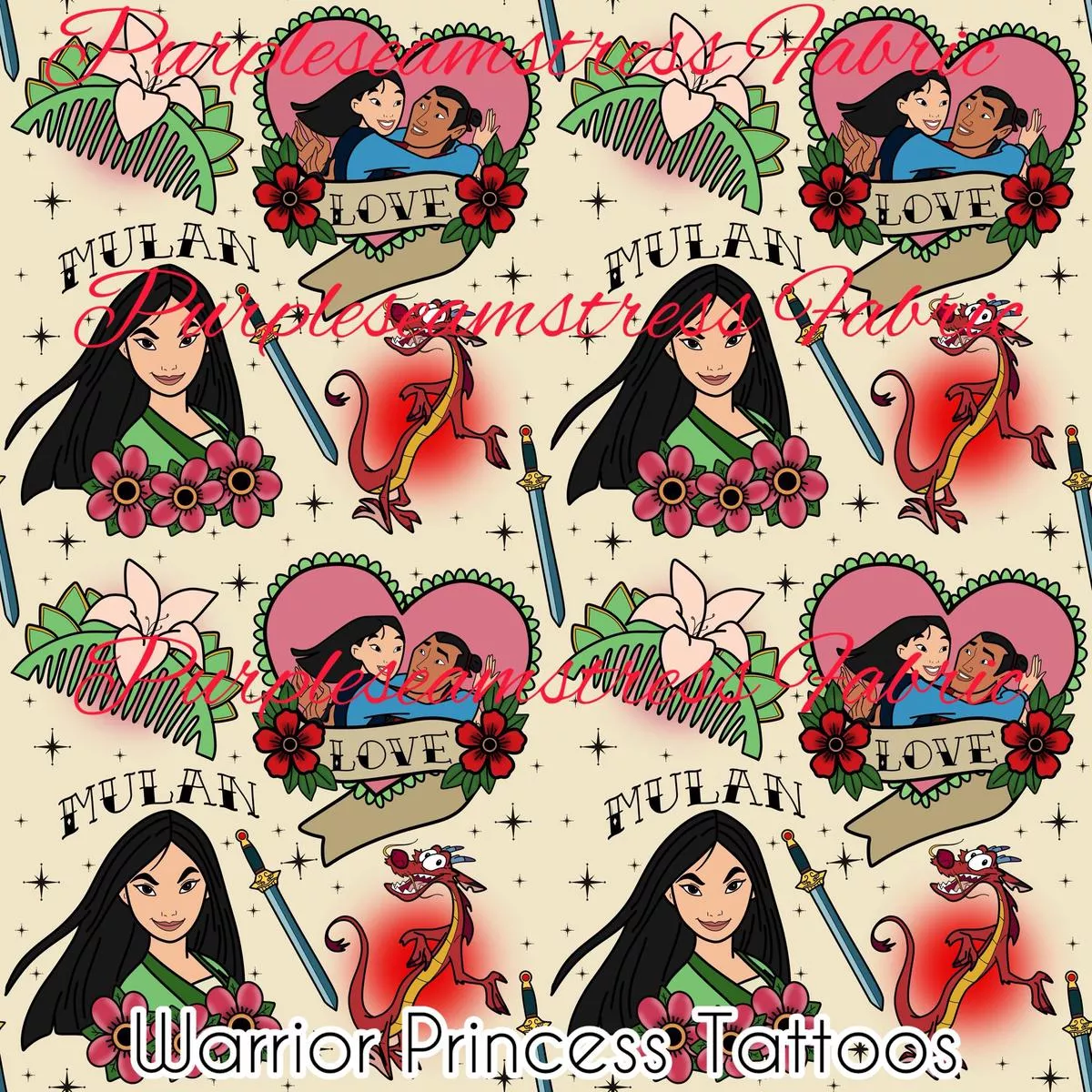 Warrior Princess TattoosFabric
