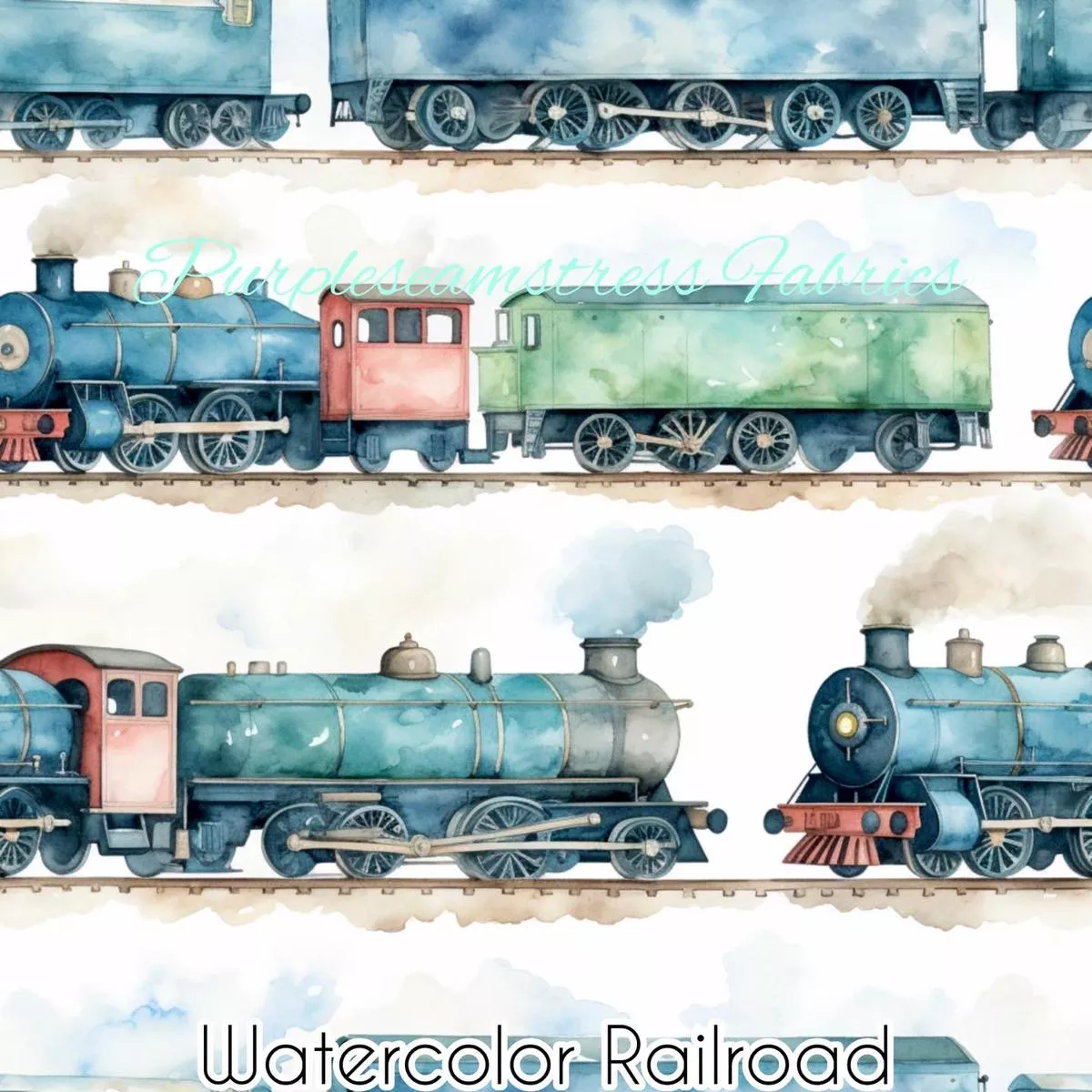 Watercolor RailroadFabric