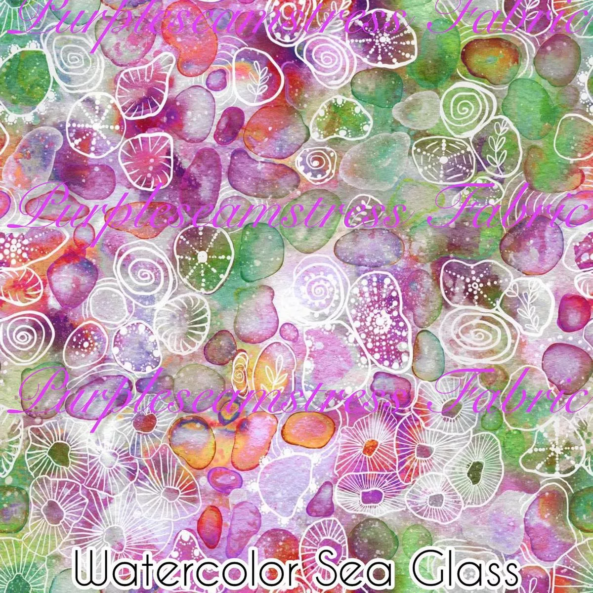 Watercolor Sea GlassFabric