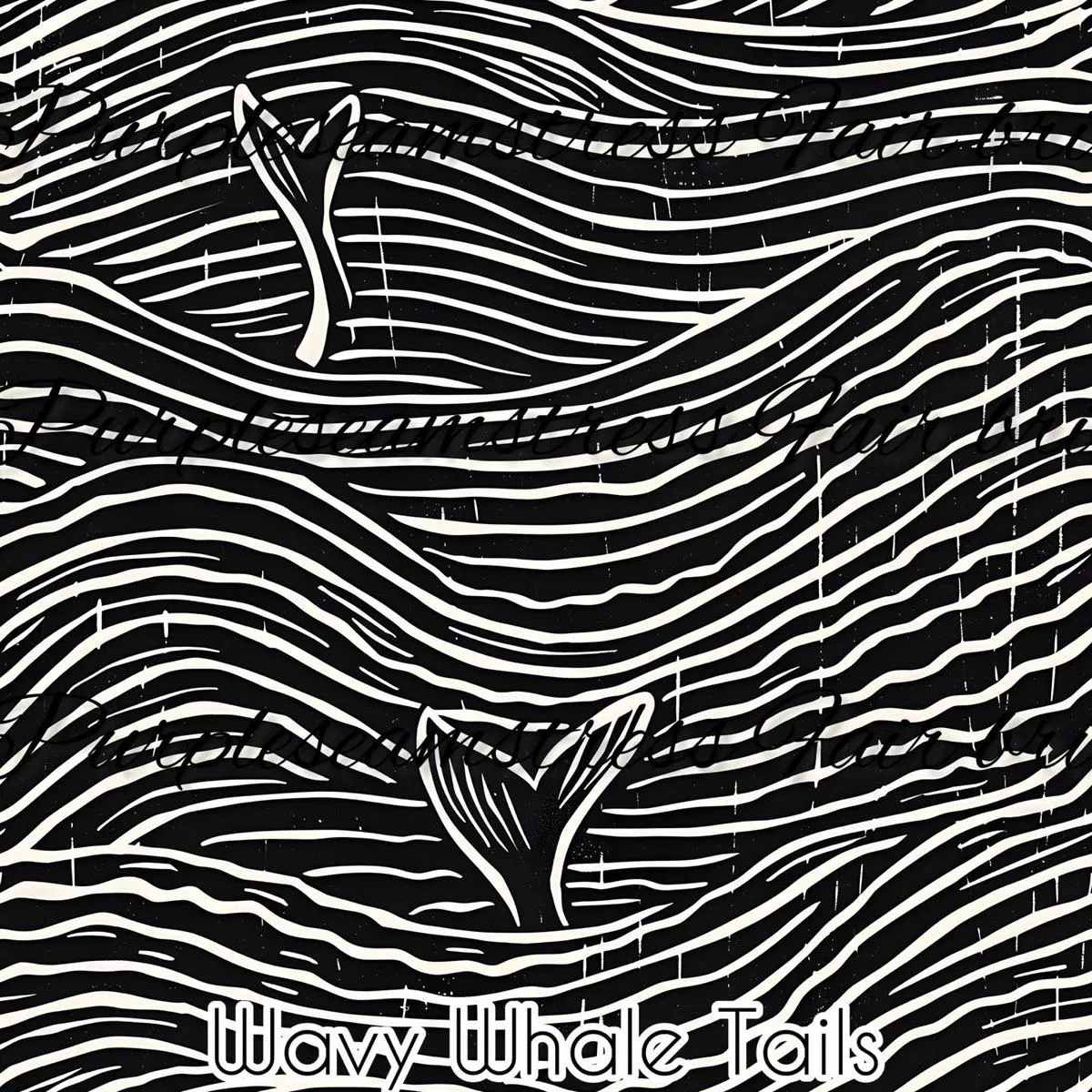 Wavy Whale TailsFabric