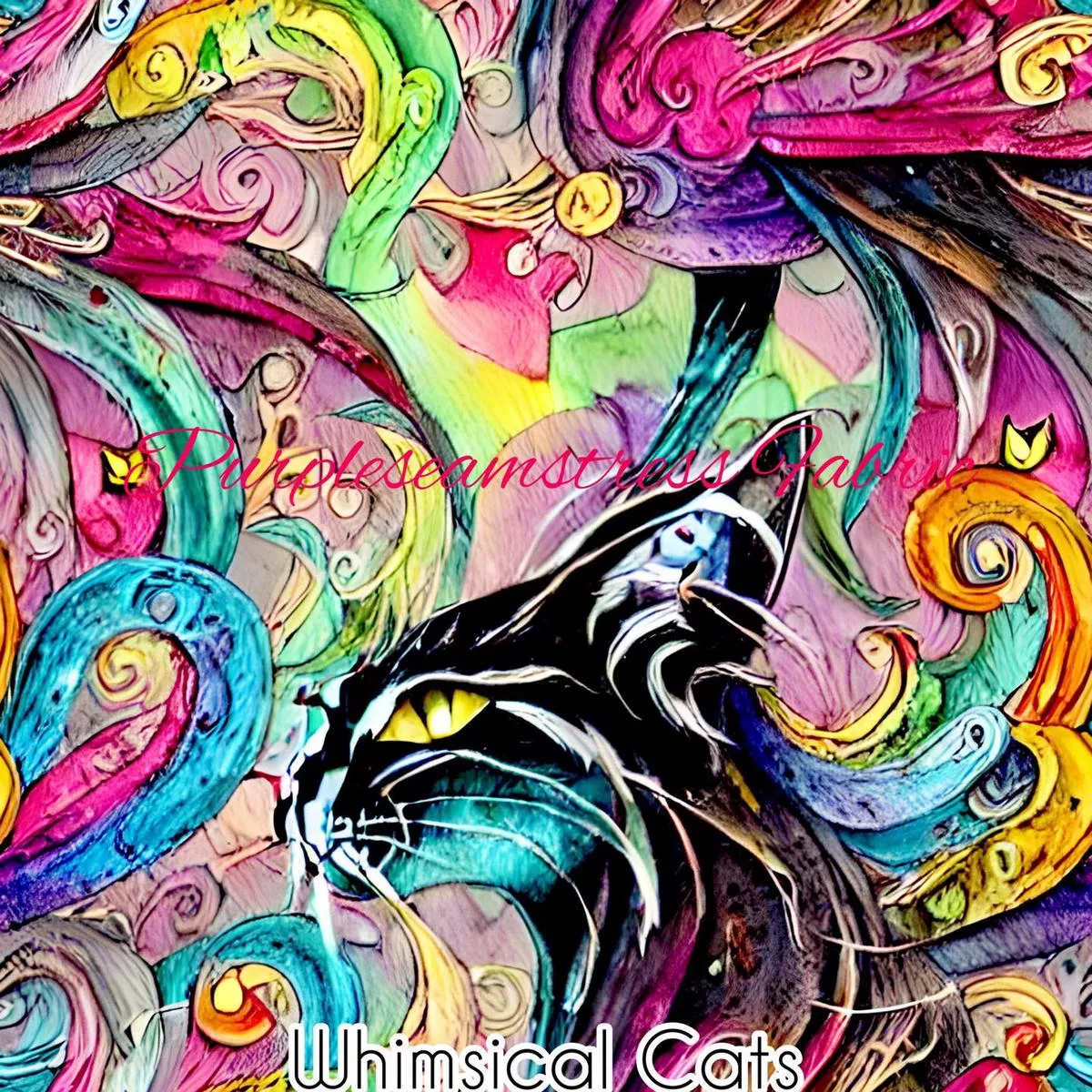 Whimsical CatsFabric