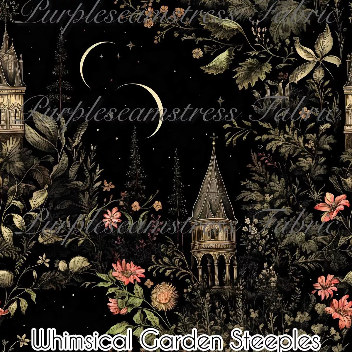 Whimsical Garden SteeplesFabric