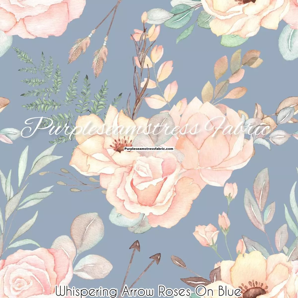 Whispering Arrow Roses On BlueF…