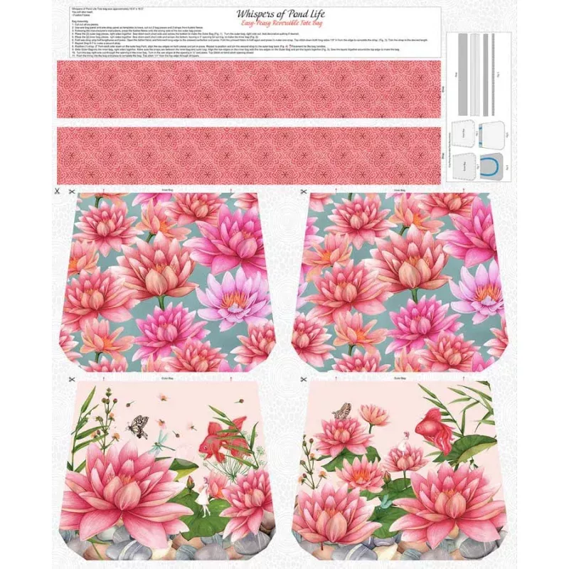 Whispers of Pond Life Tote Bag Panel-Studio E