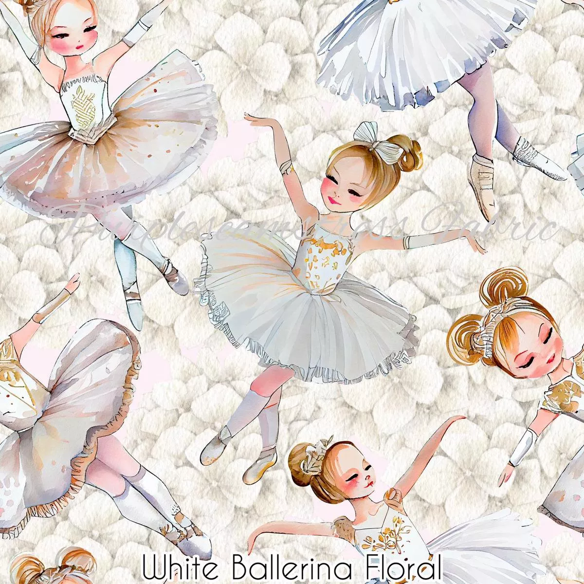 White Ballerina FloralFabric