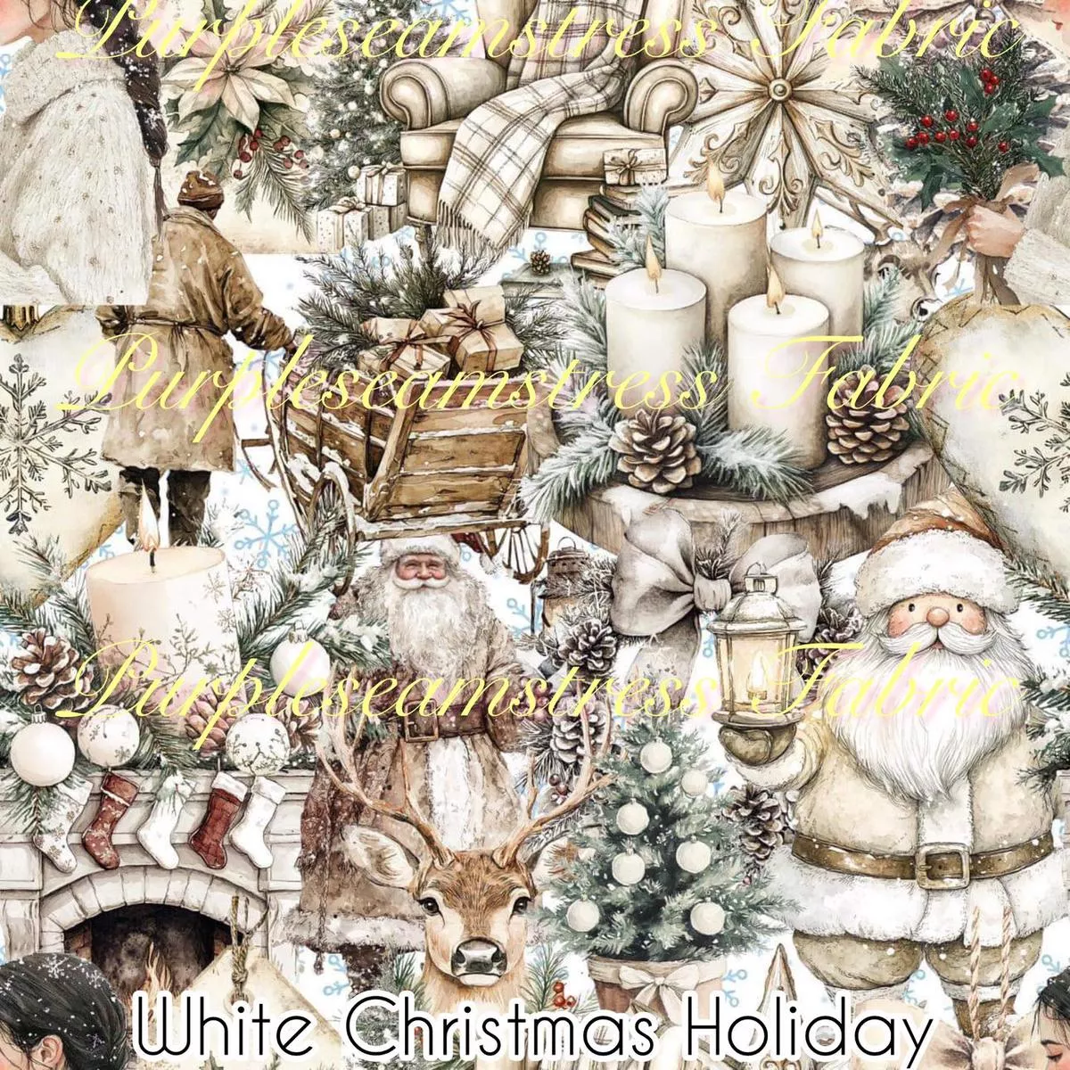 White Christmas HolidayFabric