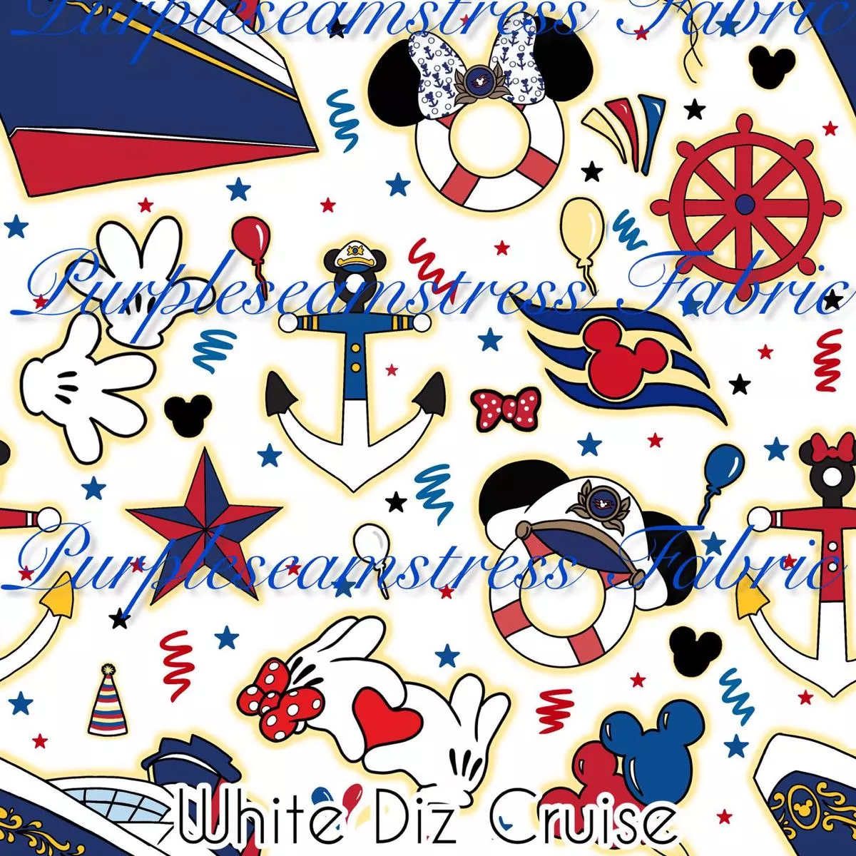 White Diz CruiseFabric