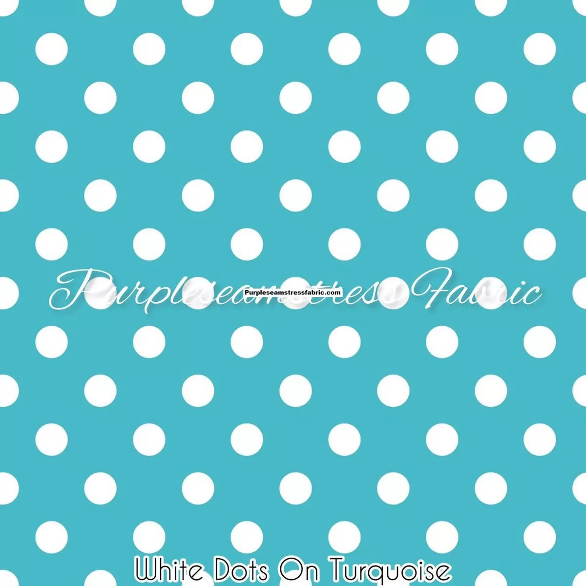 White Dots on TurquoiseFabric