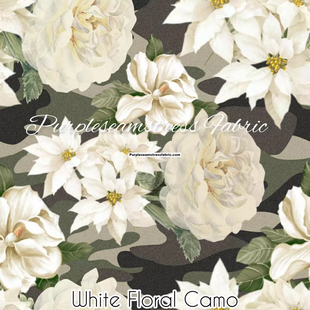 White Floral CamoFabric