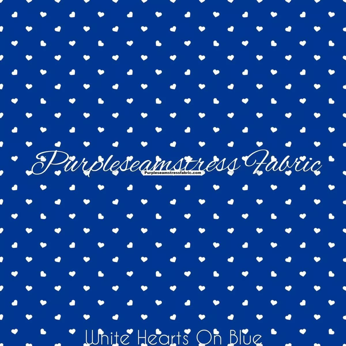 White Hearts on BlueFabric