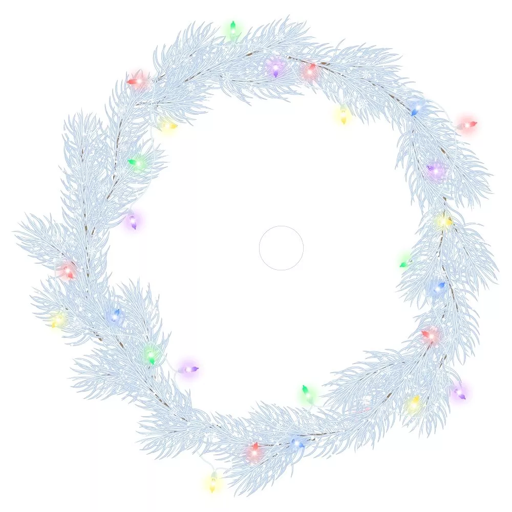 White Pine & Lights Tree Skirt Fabric Panel