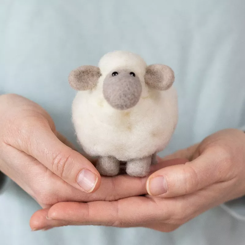 White Sheep Mini Needle Felting Kit