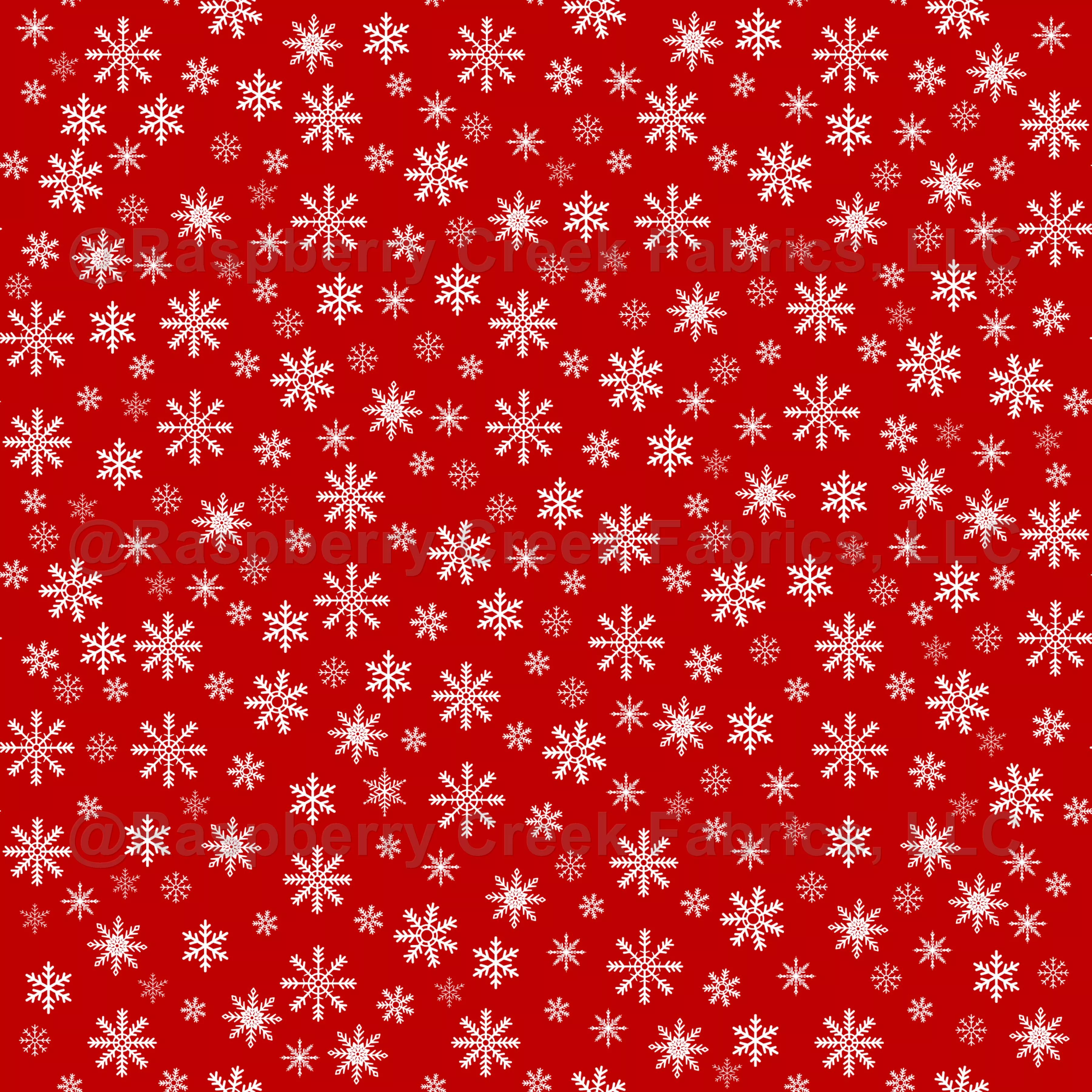 White Snowflakes on Red