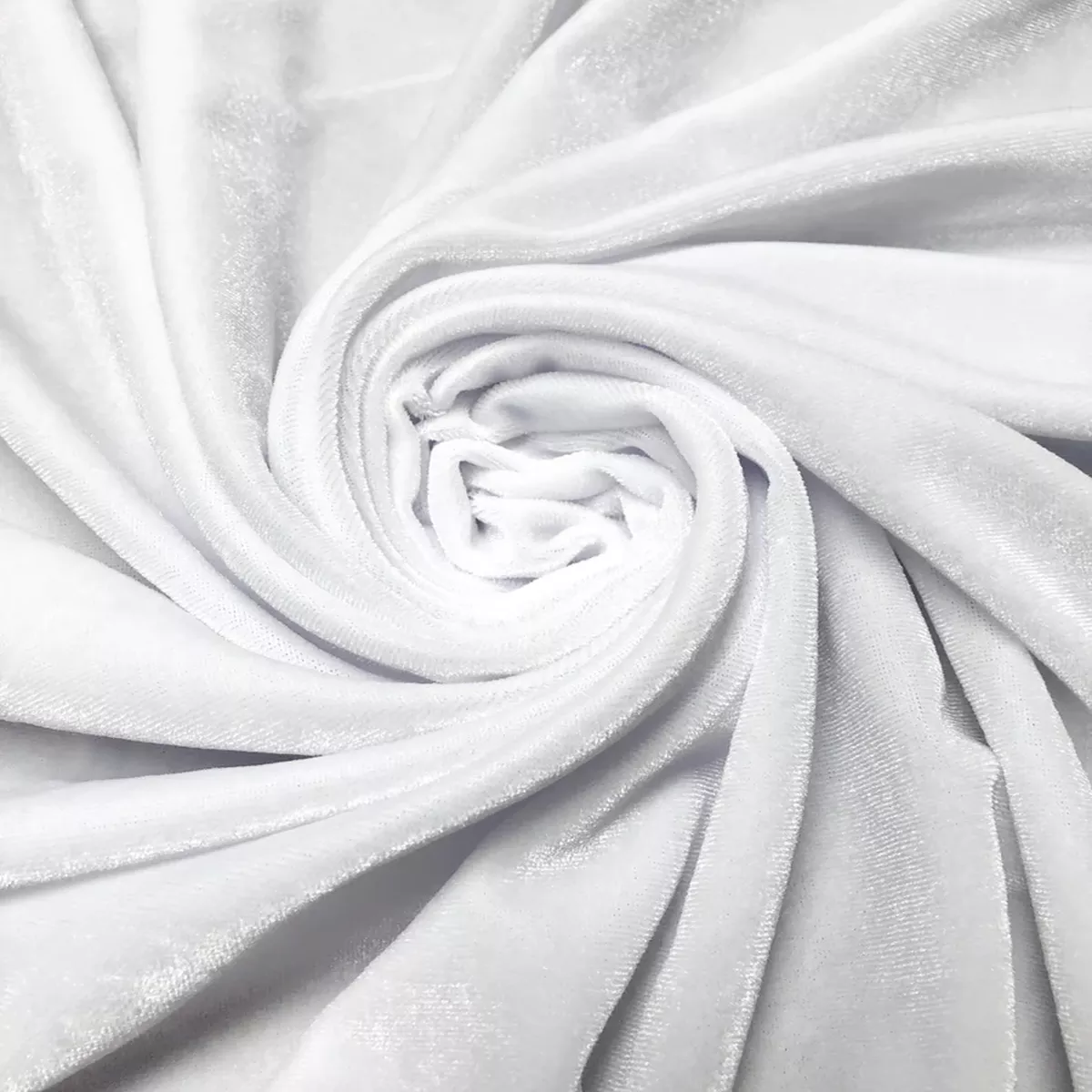 White Stretch VelvetFabric
