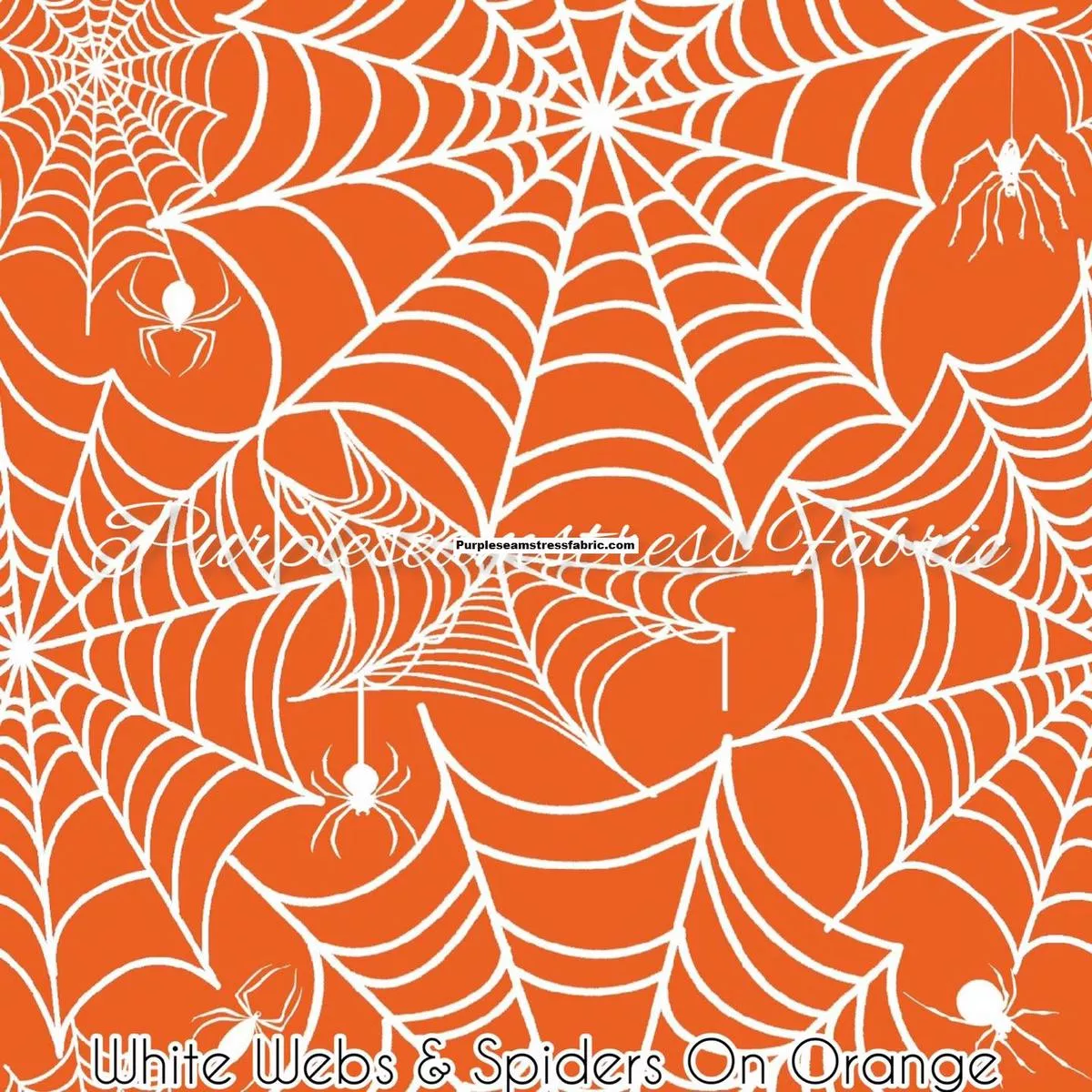 White Webs & Spiders on Orange R…
