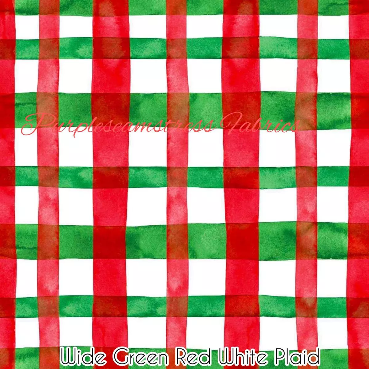 Wide Green Red White PlaidFabri…