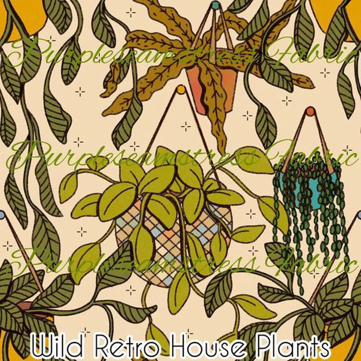 Wild Retro House PlantsFabric