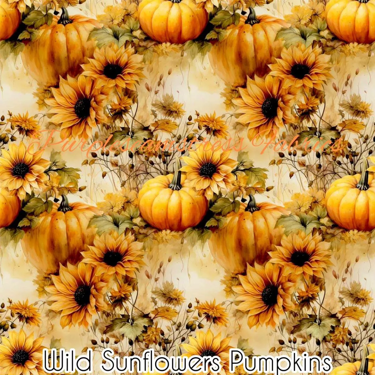 Wild Sunflowers PumpkinsFabric