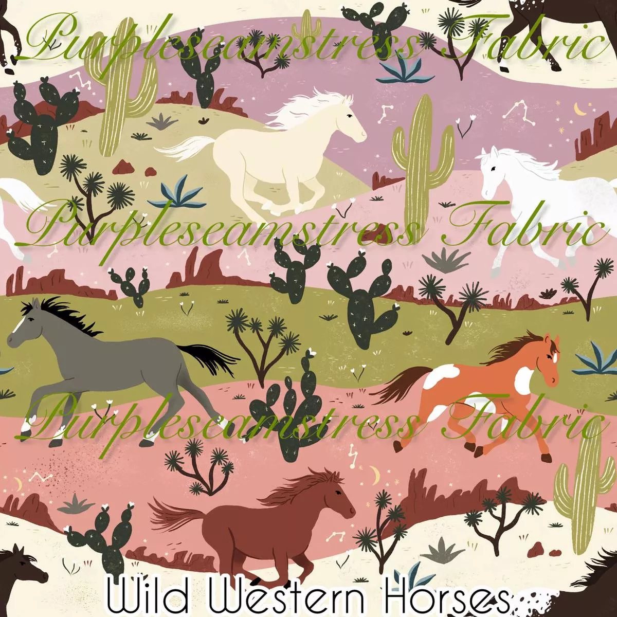 Wild Western HorsesFabric