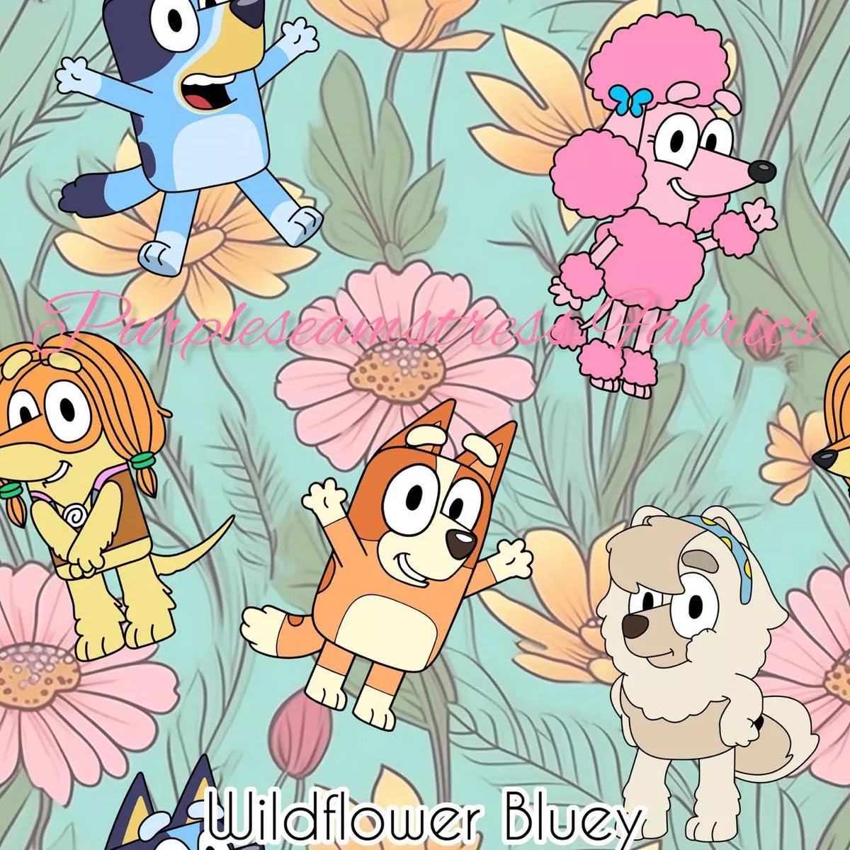 Wildflower BlueyFabric