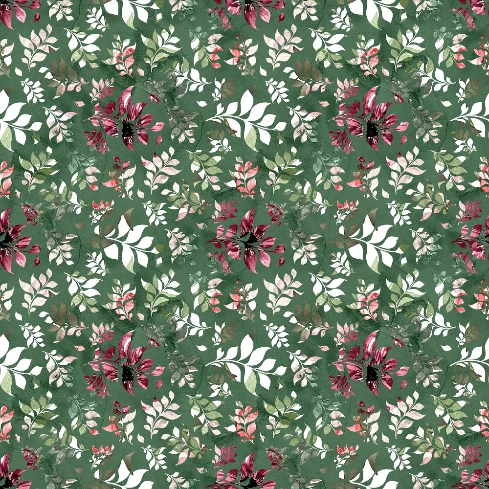 Wildflower Leaves Fabric – Green