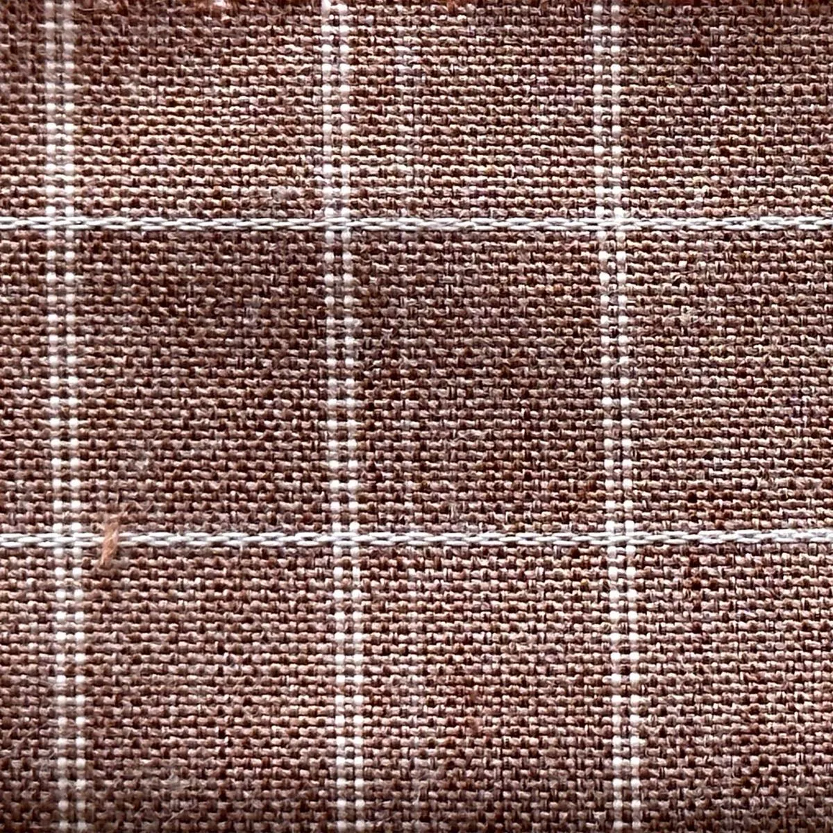Windowpane Cotton Polyester Chambray Oxford B013313 – Brown 27