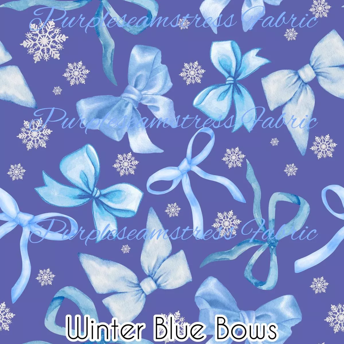Winter Blue BowsFabric