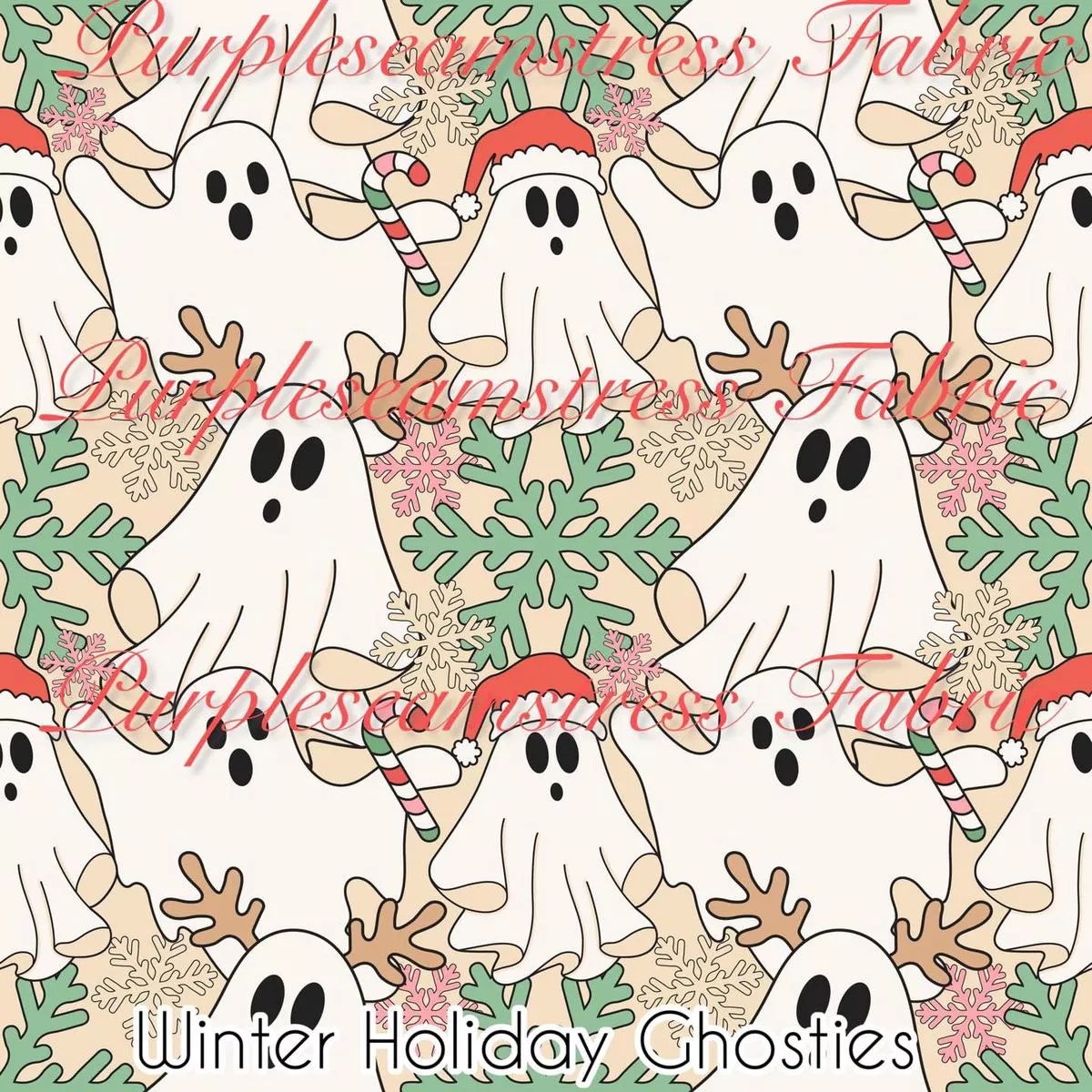 Winter Holiday GhostiesFabric