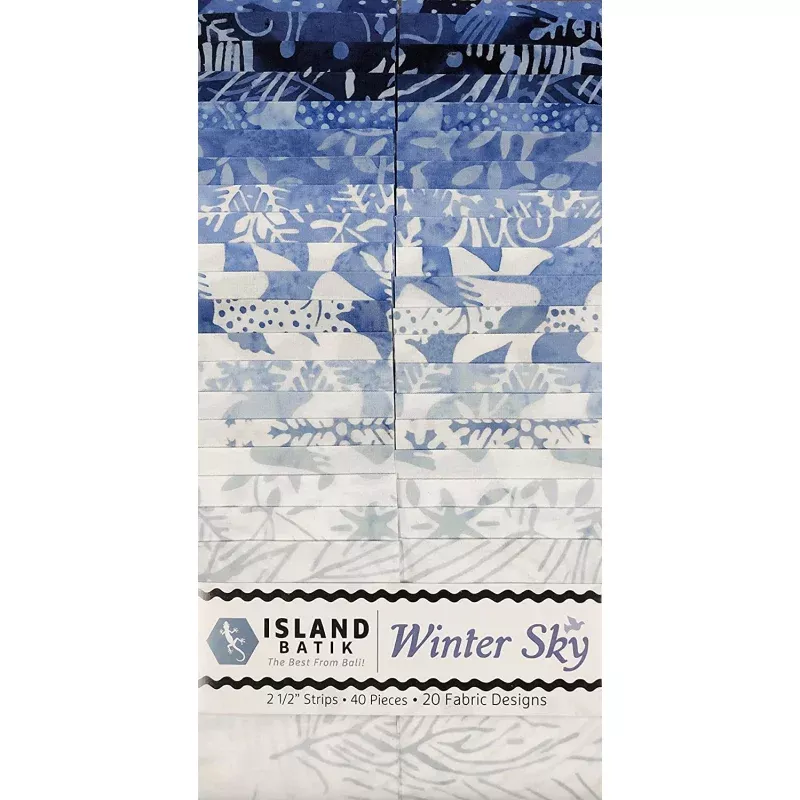 Winter Sky 2.5 Strips Island Batik Fabric