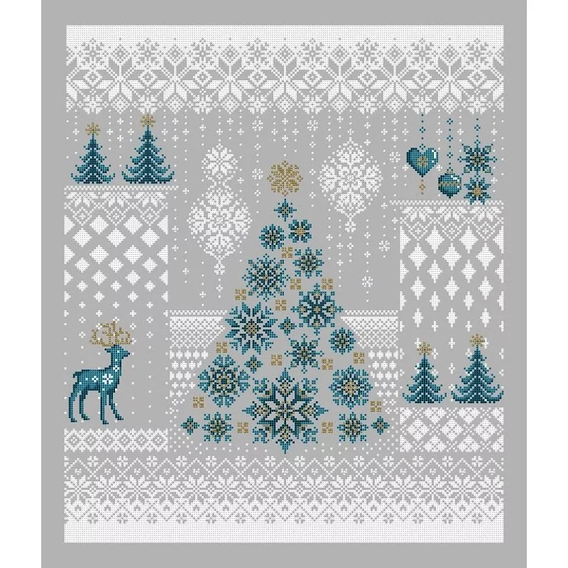 Winter Snowfall Cross Stitch Pattern