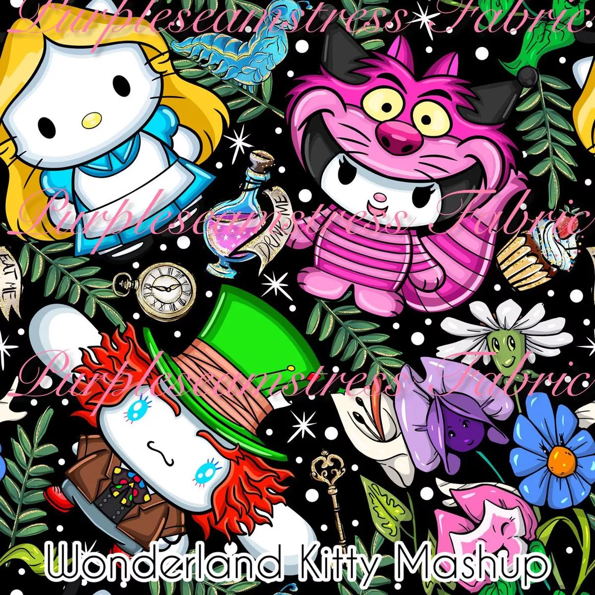 Wonderland Kitty MashupFabric