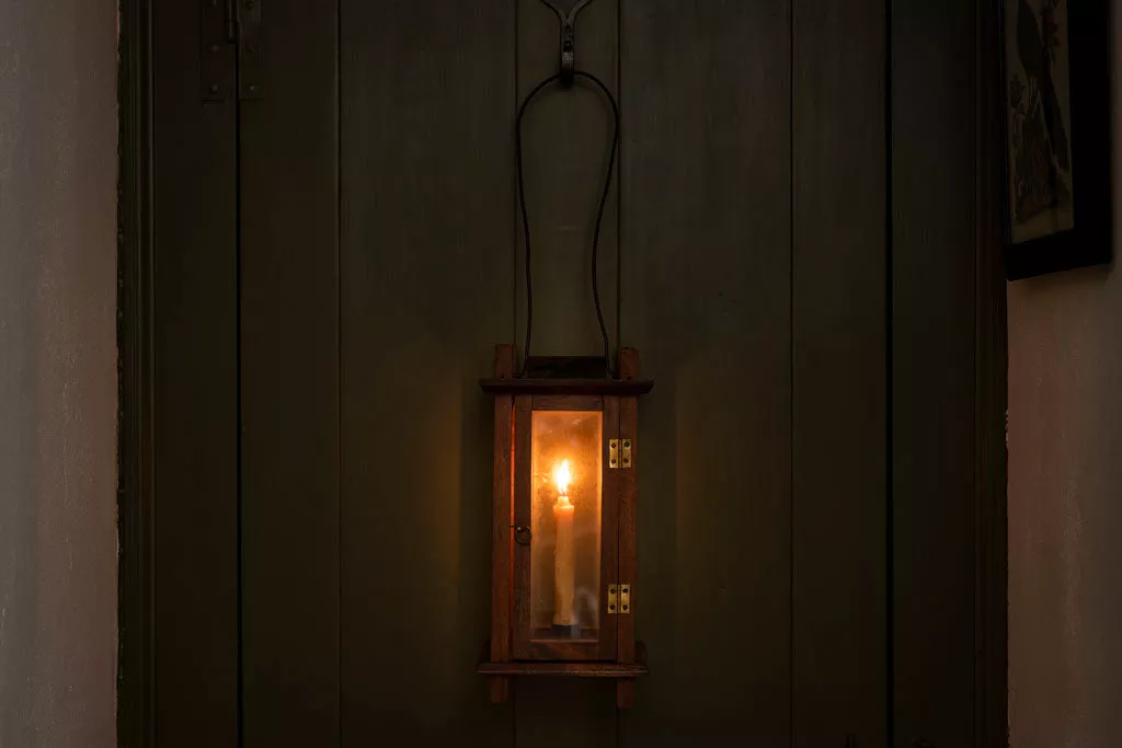 Wood Lantern with Door