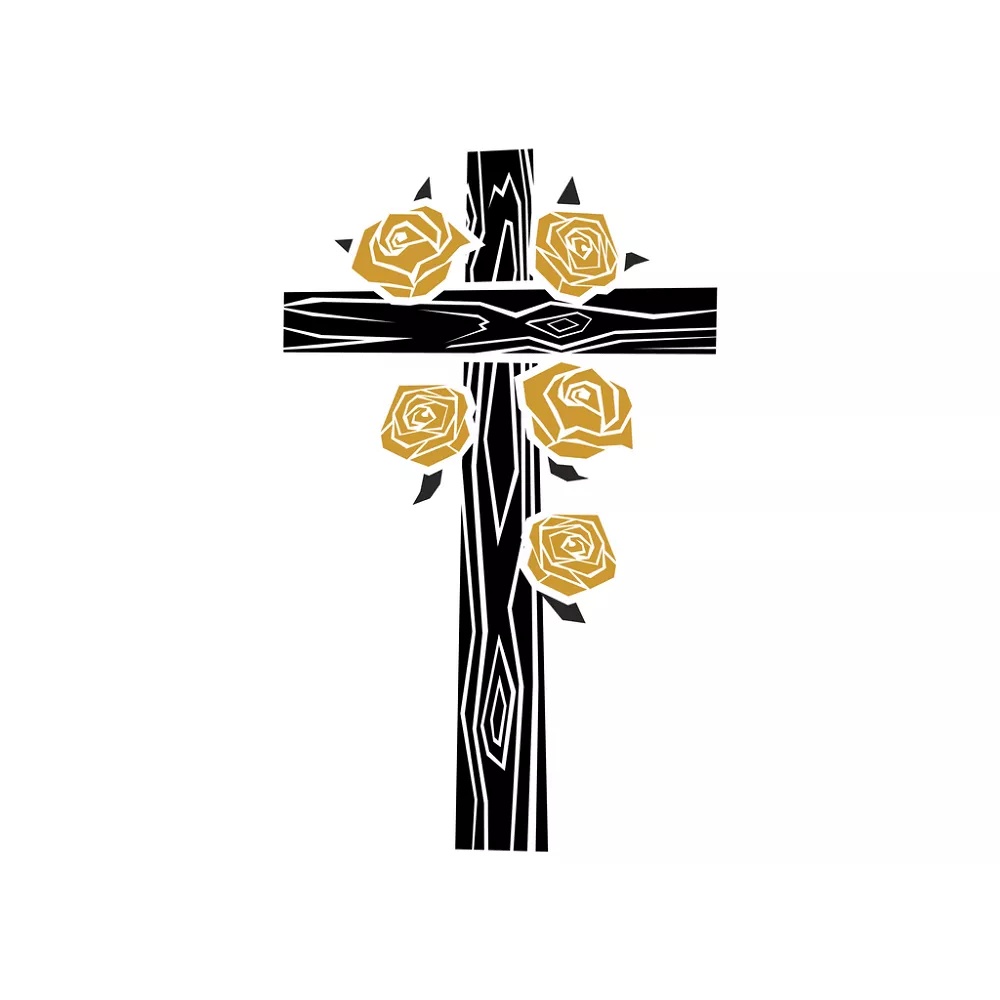 Wooden Cross Fabric Panel – Black