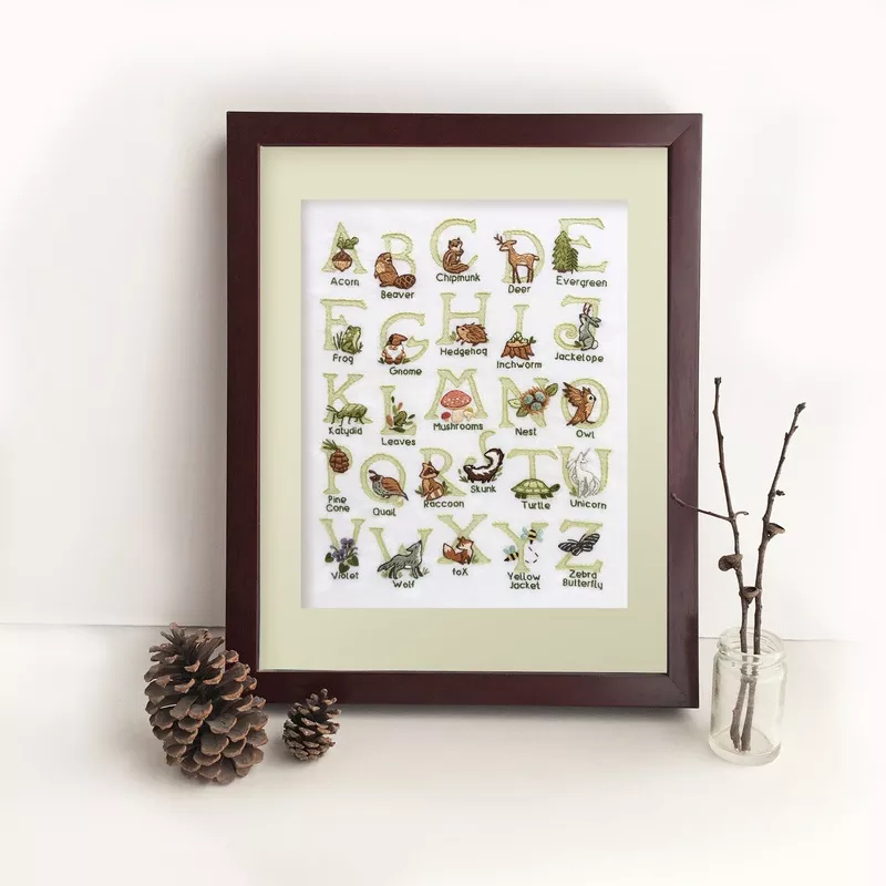 Woodland ABC Embroidery Sampler