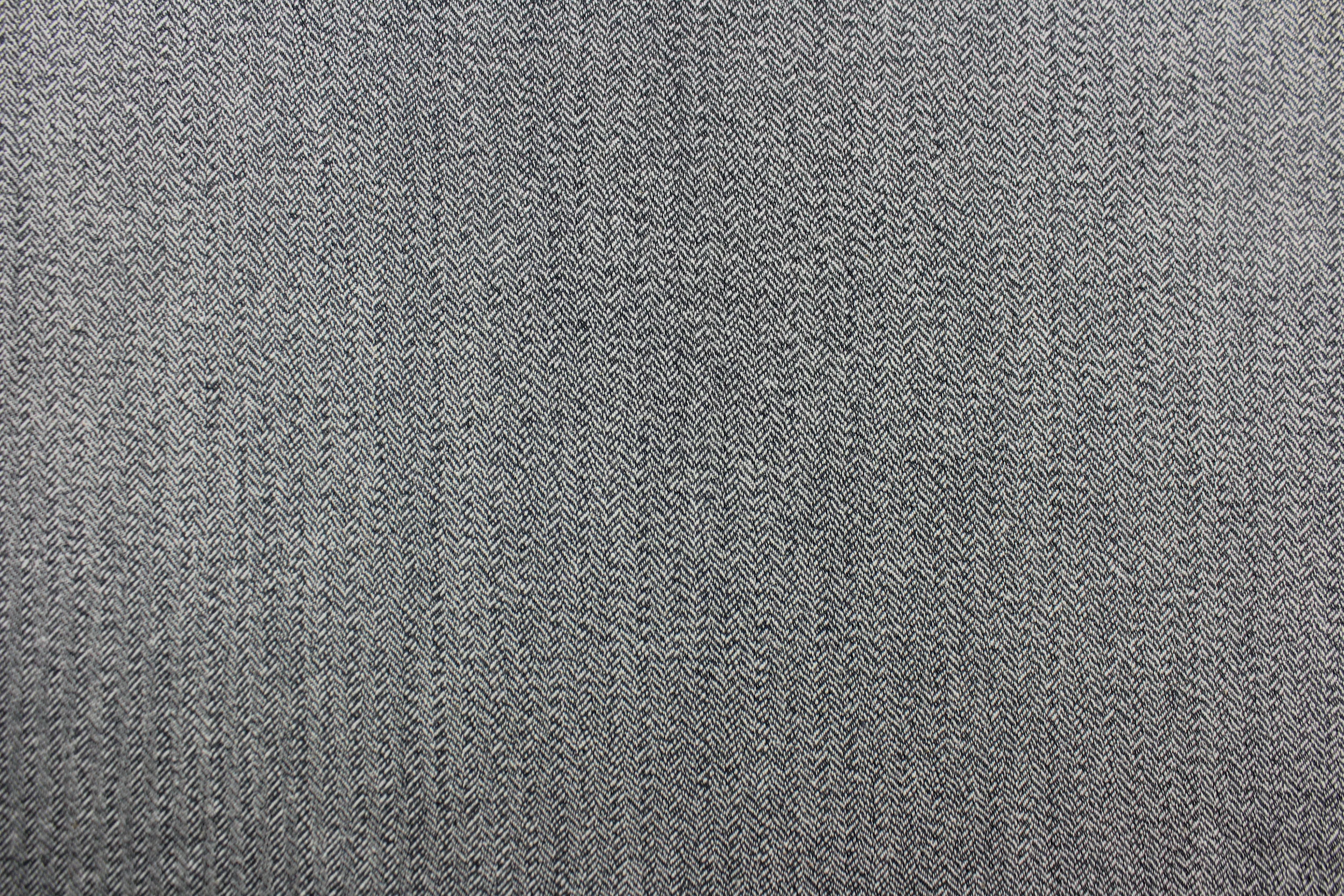 Wool Herringbone Fabric in Light Gray