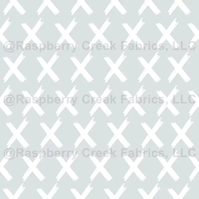 X’s Allover – White on Pale Gray – small