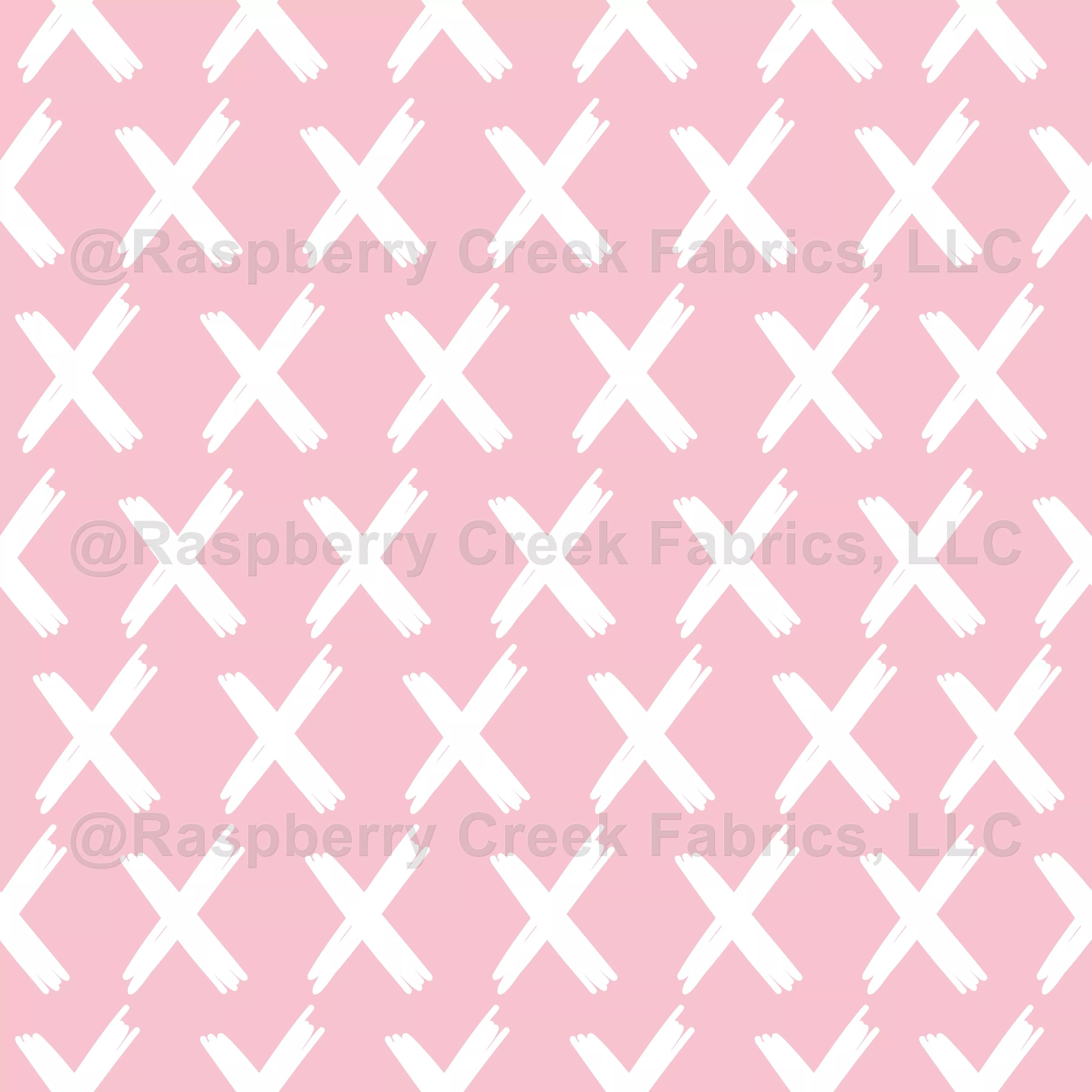 X’s Allover – White on Pink – large