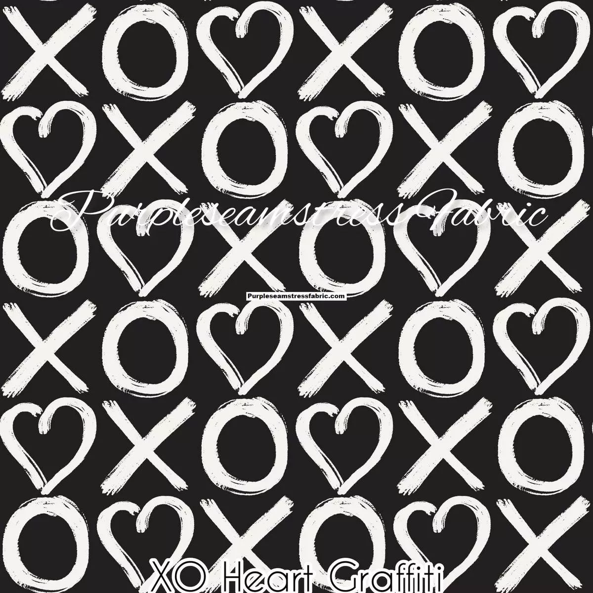 XO Heart GraffitiFabric