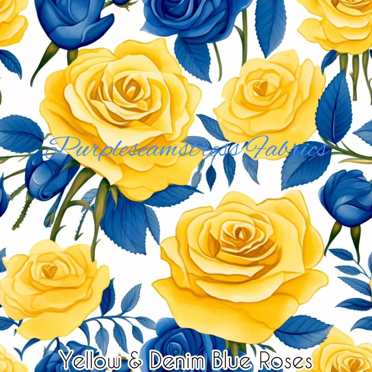 Yellow & Denim Blue RosesF…
